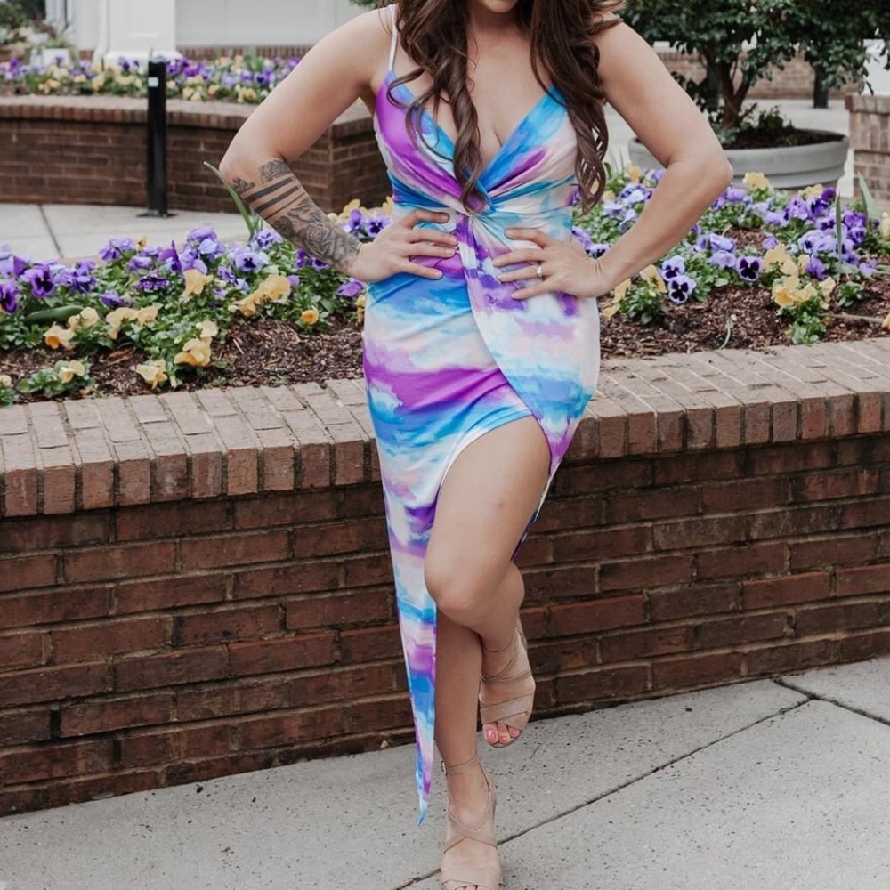 Cotton Candy Cloud Midi Dress